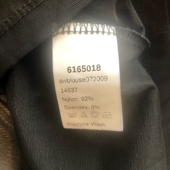 NWOT Sheer  Long Sleeve Blouse Black Ladies Med - Picture 5 of 7